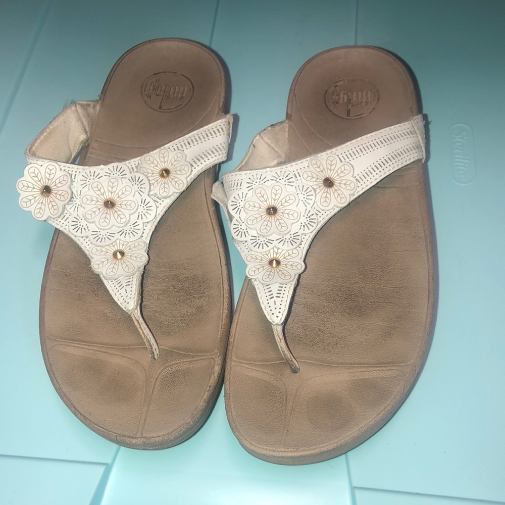 FitFlops White With Flowers #812